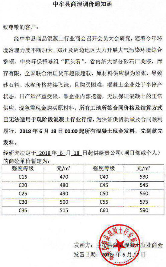 鄭州混凝土漲價已成定勢